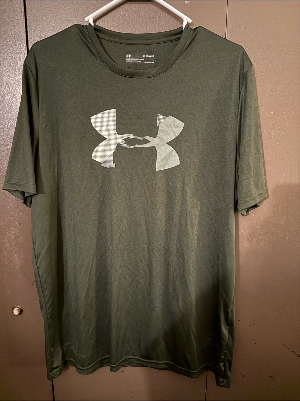 Under Armour Olive Green Short-Sleeve Performance Tee with Large Logo